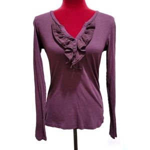 LOFT by Ann Taylor long sleeve top with ruffles size XS